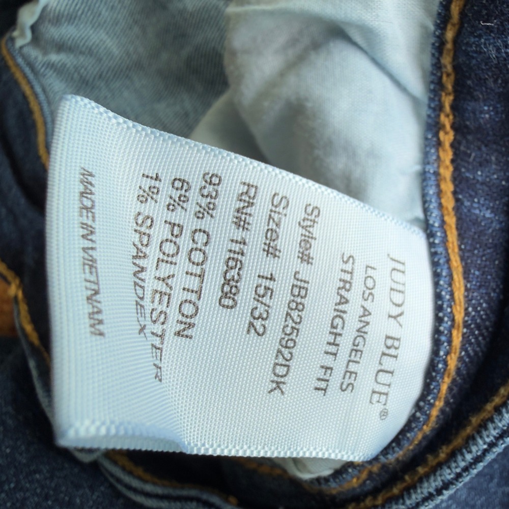 Judy Blue Womens Jeans 15/32 Blue Straight Fit Distressed Frayed Hem Raw Edge - Picture 10 of 10